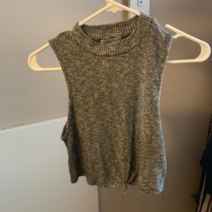 Grey Sweater Cropped Tank Top